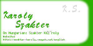 karoly szakter business card